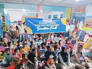 Karang Taruna Dirikan Posko Ceria Pulihkan Psikososial Anak di Tapsel