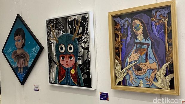 Pameran lukisan Unnes Suasana pameran Atma Sadia mahasiswa Universitas Negeri Semarang (Unnes) di Rumah Pohan, Kawasan Kota Lama, Kecamatan Semarang Tengah, Kota Semarang, Minggu (14/12/2025).