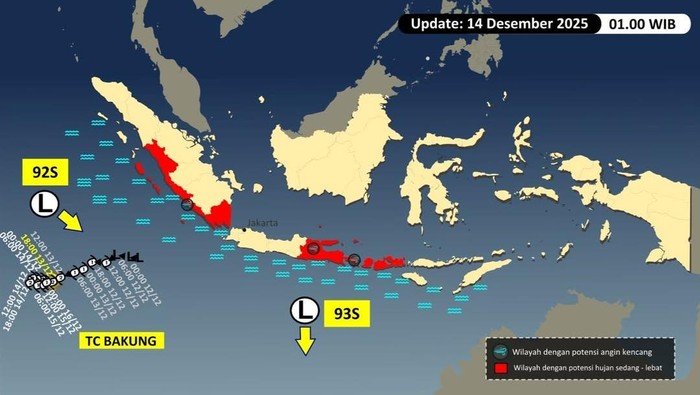 Waspada, Ada Siklon Tropis Bakung Dekat Perairan Lampung!