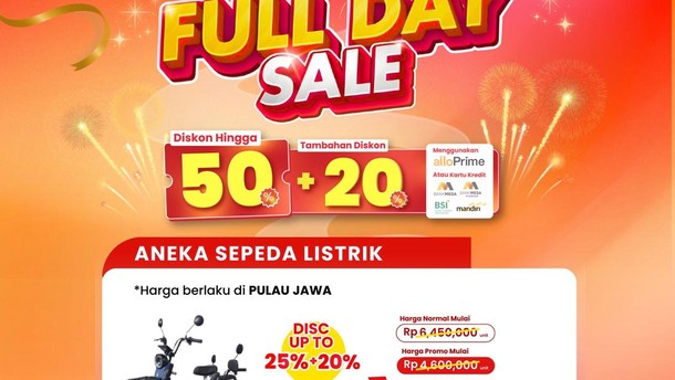 Sepeda Listrik di Transmart Full Day Sale Diskon Tembus 70%