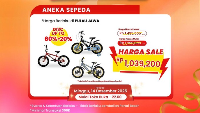 Cuma di Transmart Full Day Sale, Beli Sepeda Murah Banget!