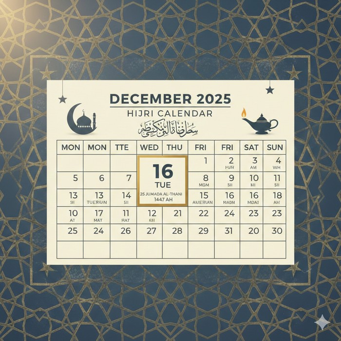 Kalender Hijriah 16 Desember 2025 Lengkap, Cek Konversinya di Sini!