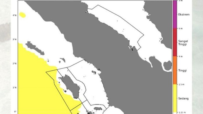 BMKG Ingatkan Potensi Gelombang Tinggi 2,5 Meter di Perairan Nias