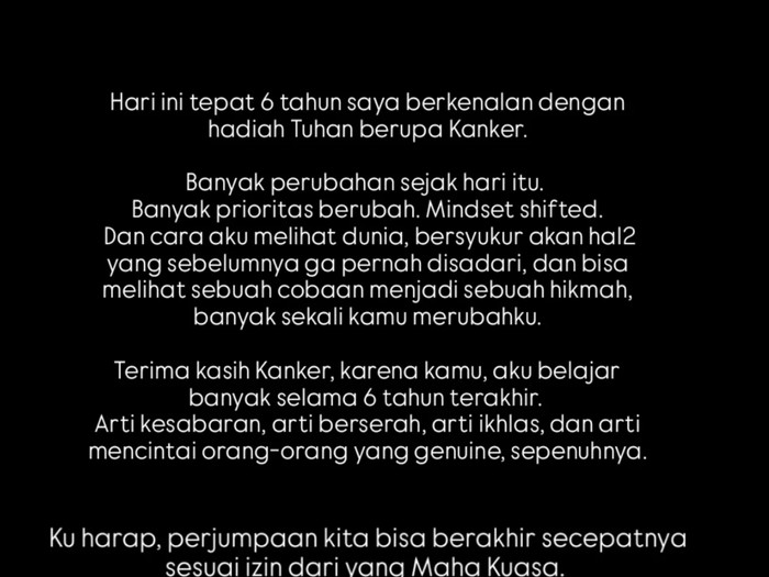 Vidi Aldiano 6 Tahun 'Kenalan' dengan Kanker: Terima Kasih, Kanker!