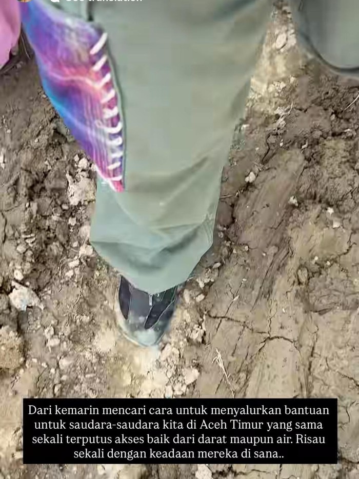 Andien mencari cara untuk bisa menyerahkan bantuan ke daerah Aceh Timur.