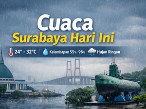 Cuaca Surabaya Hari Ini Didominasi Hujan Ringan