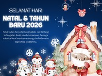 25 Kartu Ucapan Natal 2025 dan Tahun Baru 2026, Bisa untuk Sosmed & Dicetak