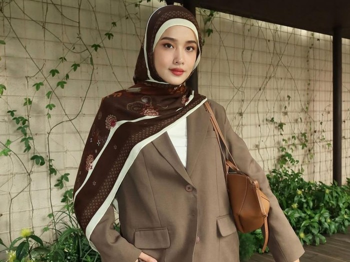 Tutorial hijab pashmina print.