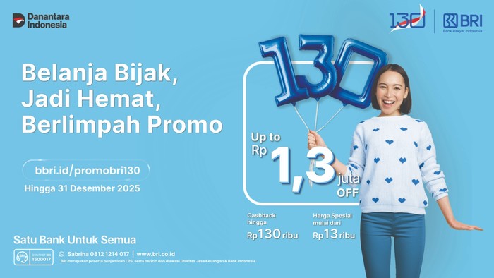 HUT Ke-130, BRI Tebar Ragam Promo Diskon-Suku Bunga KPR Spesial 1,30%