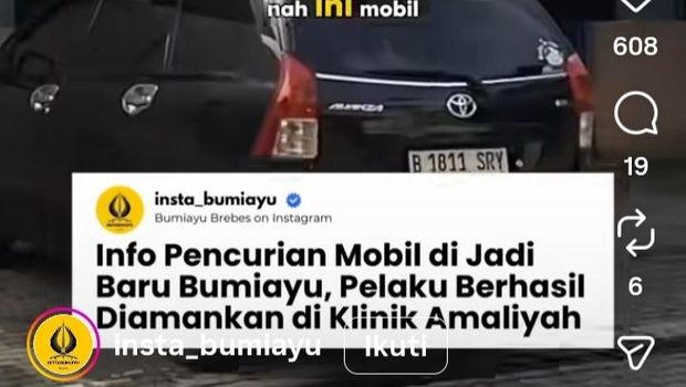 Viral di Brebes Penampakan mobil Avanza yang dinarasikan di media sosial dicuri orang di Bumiayu, Brebes, Selasa (16/12/2025).