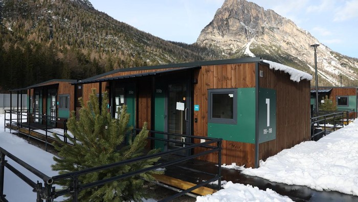 Olympics - 2026 Milano-Cortina Winter Olympics - Olympic Village ready to welcome Winter Games athletes - Cortina D'Ampezzo, Italy - December 4, 2025 General view inside the Olympic village REUTERS/Claudia Greco