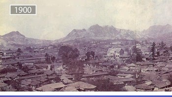 Seoul, Korea Selatan (1900 vs sekarang) Dari permukiman sederhana dengan latar pegunungan, Seoul berubah drastis menjadi megapolitan penuh gedung pencakar langit dan cahaya kota. Foto: Boredpanda