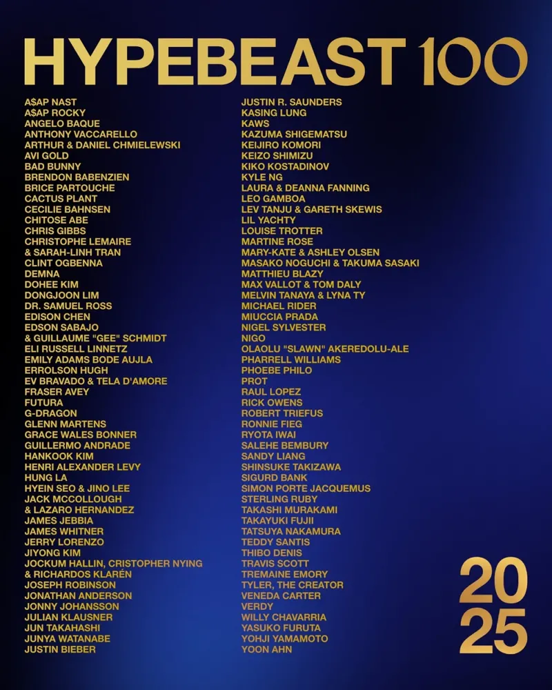 G-Dragon masuk dalam daftar Hypebeast 100 untuk kesembilan kalinya di 2025. G-Dragon masuk dalam daftar Hypebeast 100 untuk kesembilan kalinya di 2025.