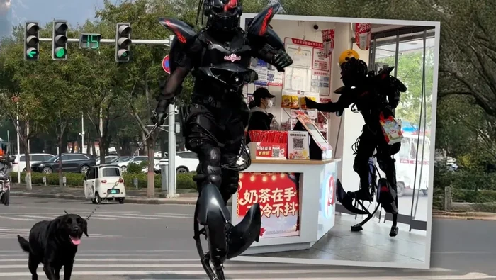 Niat Abis! Pria Ini Antar Makanan Ini Pakai Kostum Robot Bikinan Sendiri