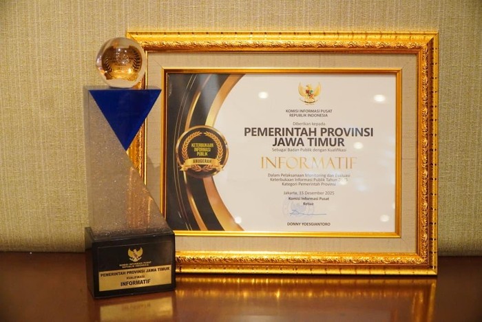 Pemprov Jatim Dinobatkan Komisi Informasi sebagai Pemerintah Informatif