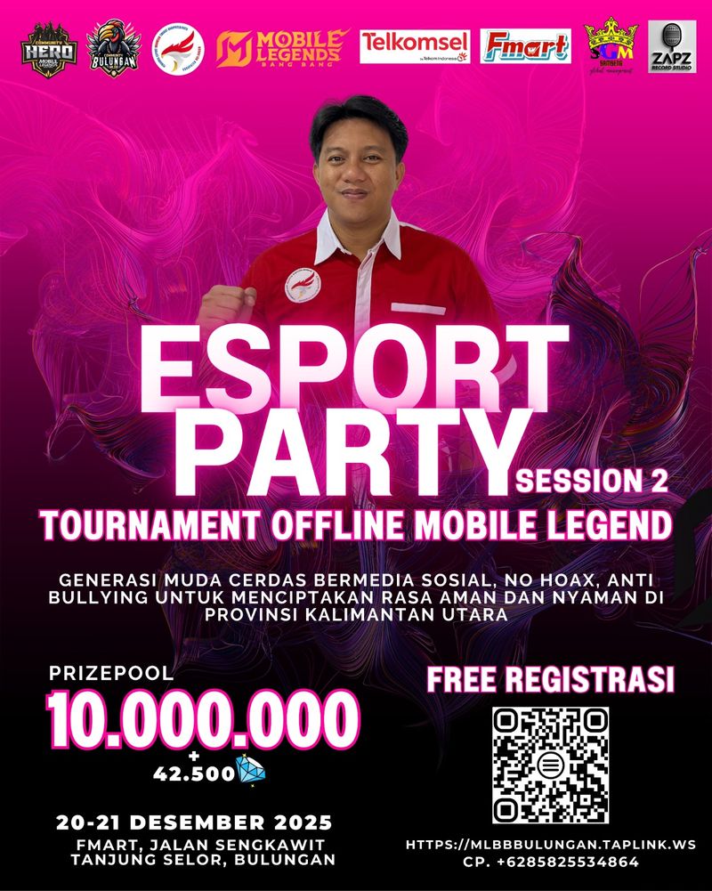 Poster E-Sport Party Season 2 di Bulungan. (Istimewa)