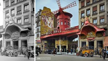 Moulin Rouge, Paris, 1925. Foto: sebcolorisation via Bored Panda