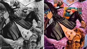 Rita Hayworth, dijepret pada 1941 oleh George Hurrel. Foto: sebcolorisation via Bored Panda