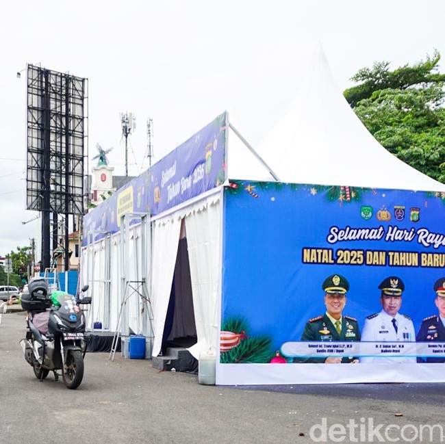 Jelang Nataru, Pos Pengamanan Mulai Disiapkan di Jalan Margonda Depok