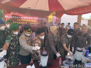 Kejari Parepare Musnahkan 2 Kg Sabu-Tembakau Gorila Selama 2025