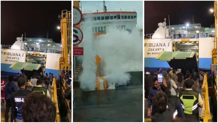 Ombak Tinggi di Pelabuhan Bakauheni, Aktivitas Masuk Kapal Terganggu