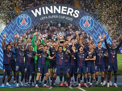 PSG juara Piala Super Eropa 2025 dengan menaklukkan Tottenham Hotspur. Foto: Getty Images/Jonathan Moscrop