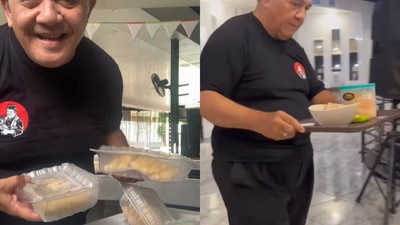 Potret Aktor Senior Harry De Fretes saat Jualan Bubur Ayam