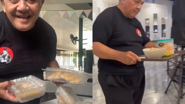 Potret Aktor Senior Harry De Fretes saat Jualan Bubur Ayam