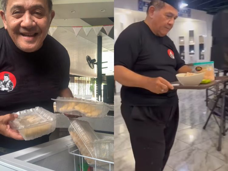 Potret Aktor Senior Harry De Fretes saat Jualan Bubur Ayam