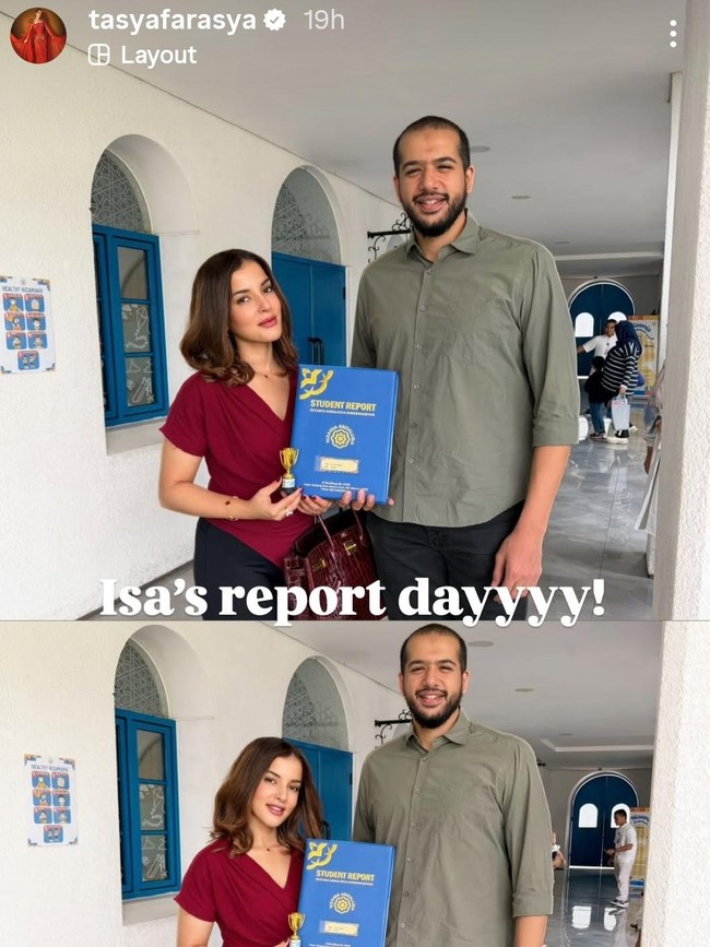 Tasya Farasya dan Eks Suami Kompak di Momen Ambil Rapor Anak