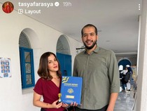 Tasya Farasya dan Eks Suami Kompak di Momen Ambil Rapor Anak