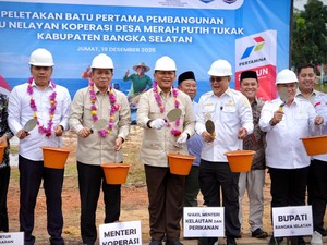 Menkop Groundbreaking SPBU Nelayan & Gerai Kopdes Merah Putih di Tukak