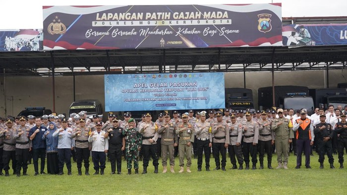 308 Personel Gabungan Amankan Nataru di Wilkum Polres Mojokerto Kota