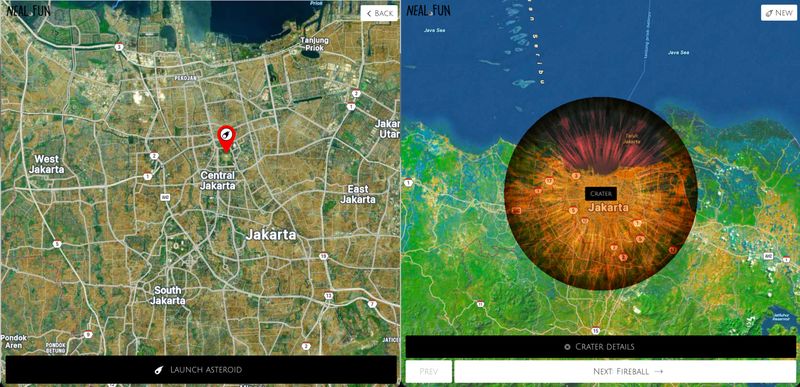 Simulasi Komet Hantam Jakarta