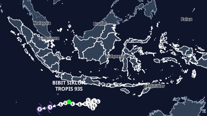 Bibit Siklon 93S Menguat: Lampung, Jakarta hingga DIY Waspada Hujan Angin