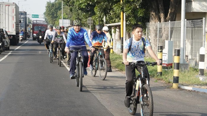 Kapolres Mojokerto Kota Cek Pengamanan Nataru dengan Gowes