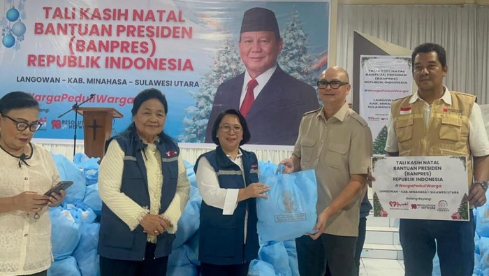Sukacita Natal, Prabowo Kirim Tali Kasih untuk Warga di Langowan Minahasa