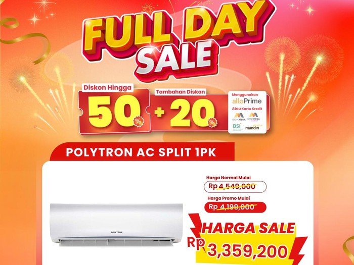 AC 1 PK Bisa Diskon Rp 1,1 Juta di Transmart Full Day Sale