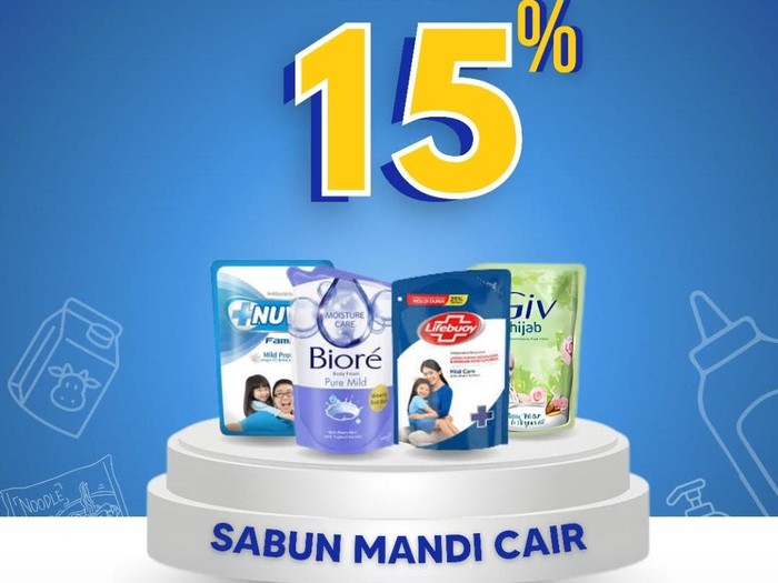 Sabun Mandi Cair Diskon 15% di Transmart Full Sale