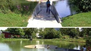 Bangku bundar terendam. Foto: via StreetArtUtopia