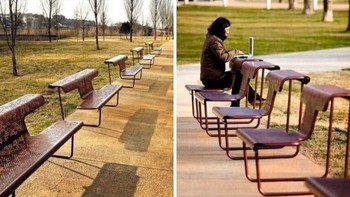 Bangku tempat duduk dan ruang kerja bertingkat. Foto: via StreetArtUtopia