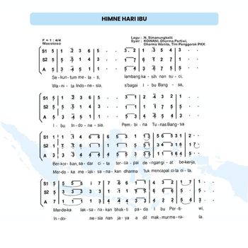 Notasi Lagu Hymne Hari Ibu