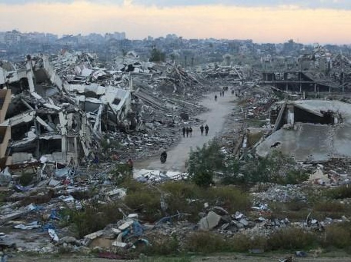 Kehancuran di Jalur Gaza akibat serangan Israel (dok. AFP/EYAD BABA)