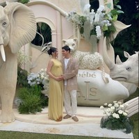 8 Foto Gender Reveal Alyssa Daguise-Al Ghazali Bertema Safari, Bumil Memukau!