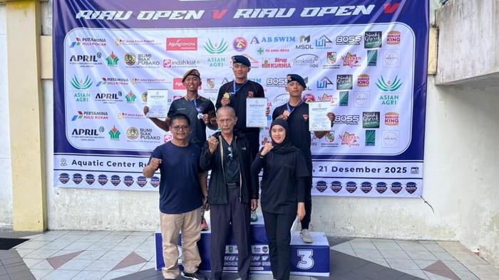 Anggota Brimob Polda Riau Juara 3 di Swimming Championship 2025