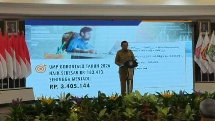 Gusnar Ismail Tetapkan UMP Gorontalo 2026 Naik 5,7% Jadi Rp 3,4 Juta
