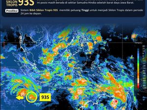 Bibit Siklon Tropis 93S Masih Berpeluang Tinggi Jadi Siklon Tropis, Tetap Waspada!