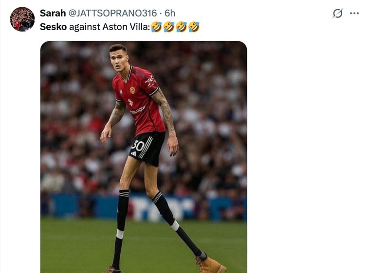 Meme MU Dihajar Aston Villa, Sesko Dirujak Netizen