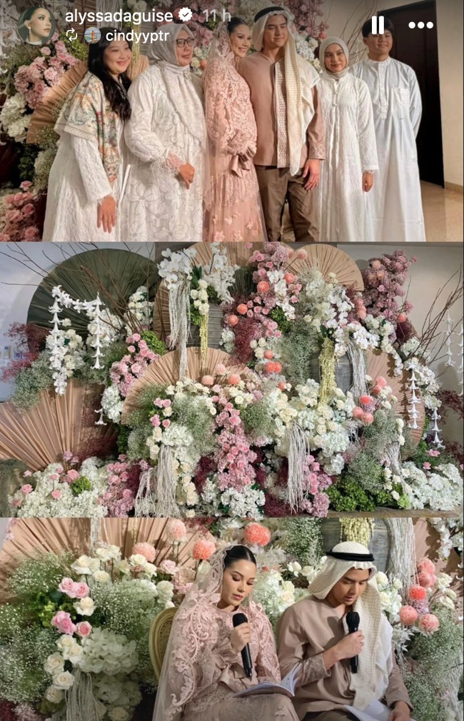 Sementara Al Ghazali tampil dengan busana bernuansa earth tone yang kalem dan modern. Atasannya berupa kemeja atau tunik lengan panjang warna beige muda, dipadukan dengan celana cokelat tua. Foto: Instagram