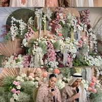 Sementara Al Ghazali tampil dengan busana bernuansa earth tone yang kalem dan modern. Atasannya berupa kemeja atau tunik lengan panjang warna beige muda, dipadukan dengan celana cokelat tua. Foto: Instagram